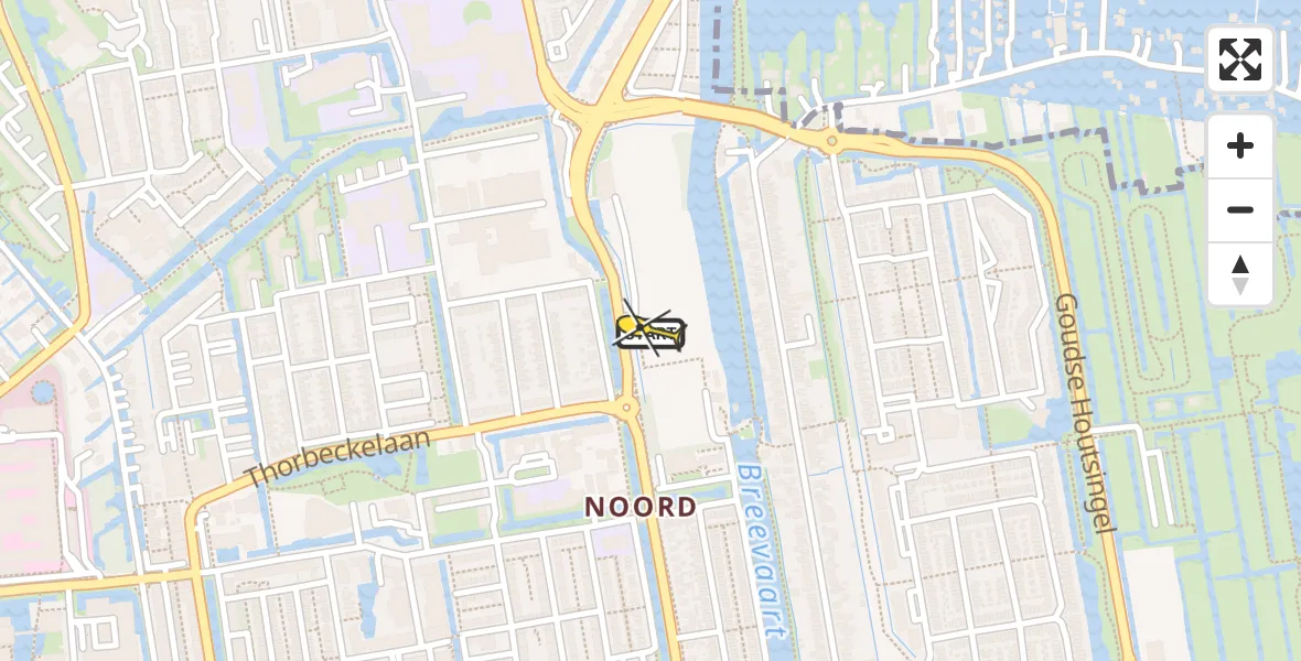 Routekaart van de vlucht: Lifeliner 2 naar Gouda, Bodegraafsestraatweg