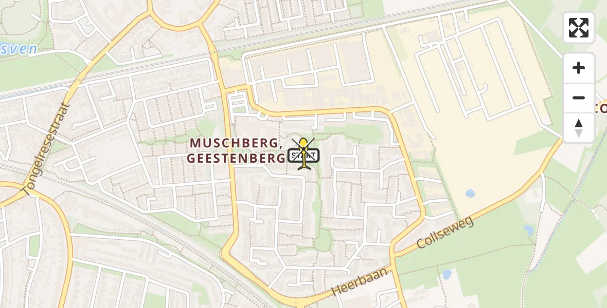 Routekaart van de vlucht: Lifeliner 2 naar Eindhoven, Donk