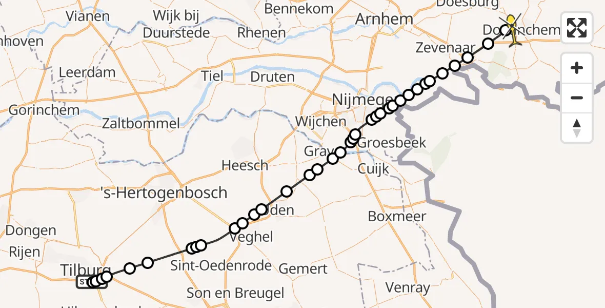 Routekaart van de vlucht: Lifeliner 3 naar Doetinchem, Ambrosiusweg