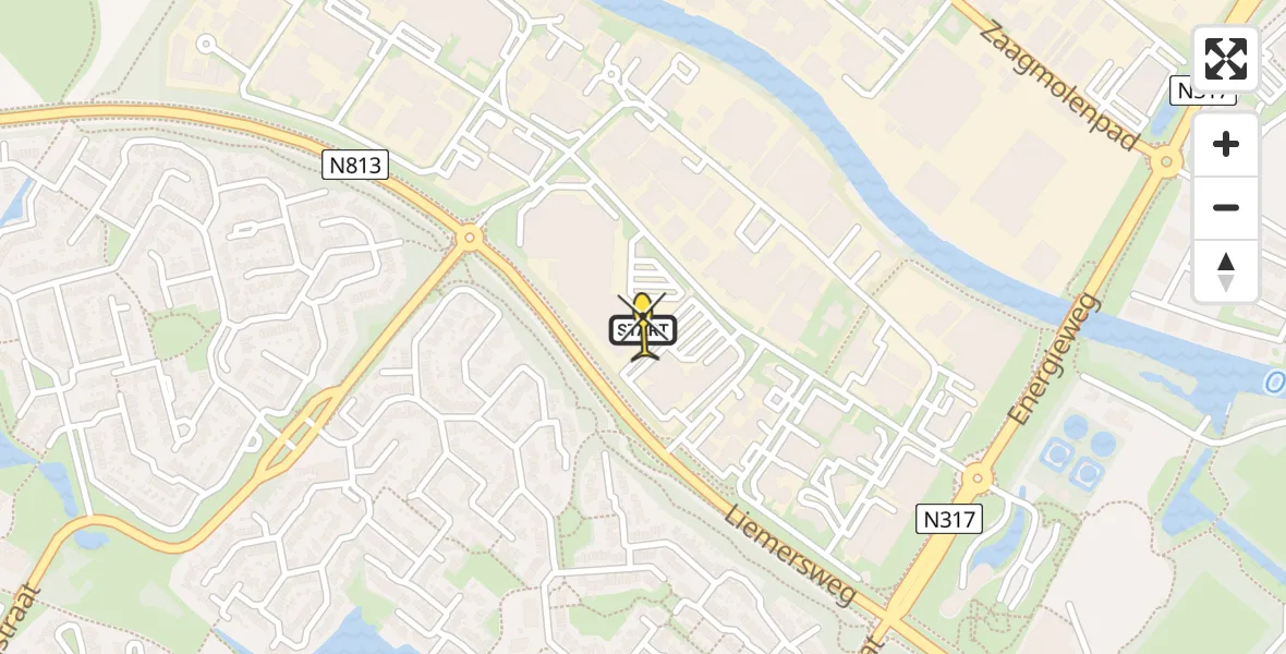 Routekaart van de vlucht: Lifeliner 3 naar Doetinchem, Hanzestraat