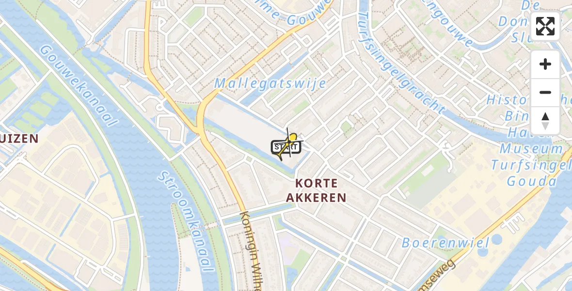 Routekaart van de vlucht: Lifeliner 2 naar Gouda, Gerard Leeustraat