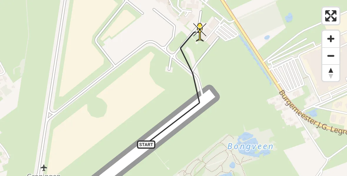 Routekaart van de vlucht: Lifeliner 4 naar Groningen Airport Eelde, Machlaan