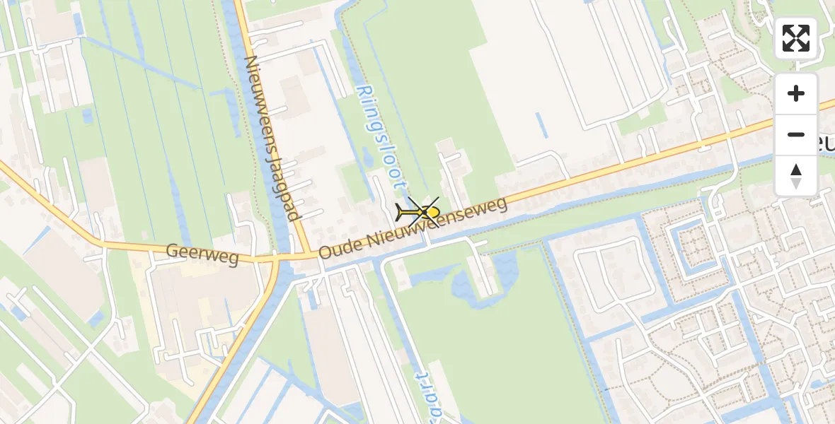 Routekaart van de vlucht: Lifeliner 1 naar Nieuwveen
