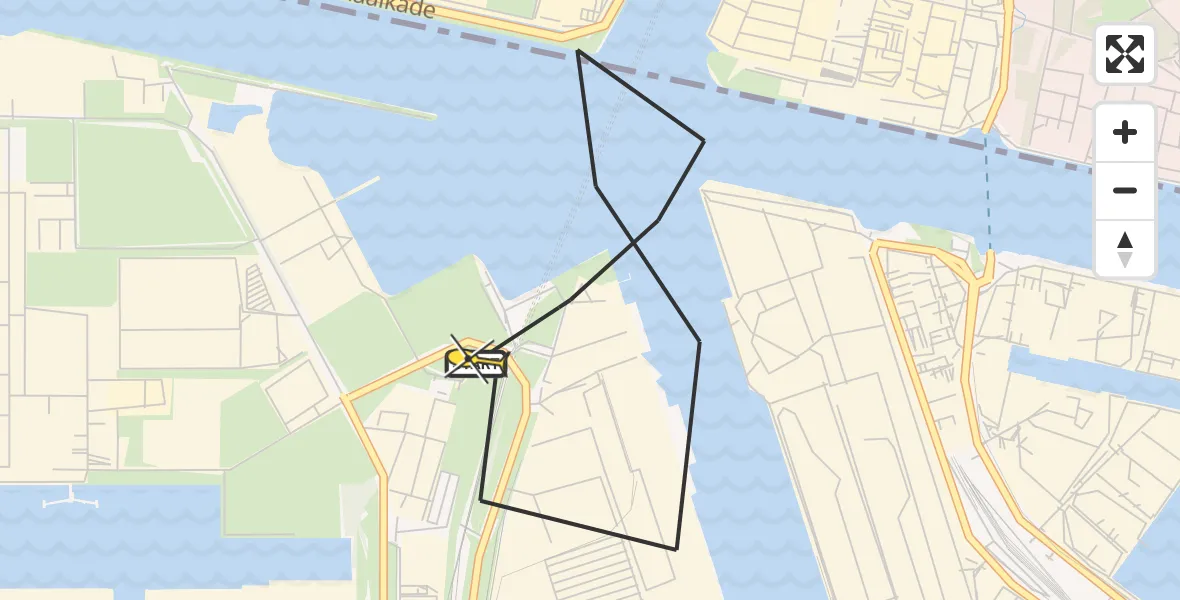 Routekaart van de vlucht: Lifeliner 1 naar Amsterdam Heliport, Belangenvereniging tuinders Zaanderhorn