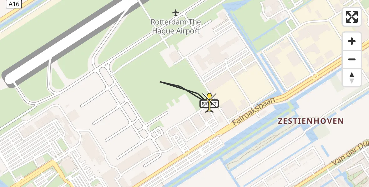Routekaart van de vlucht: Lifeliner 2 naar Rotterdam The Hague Airport, Brandenburgbaan