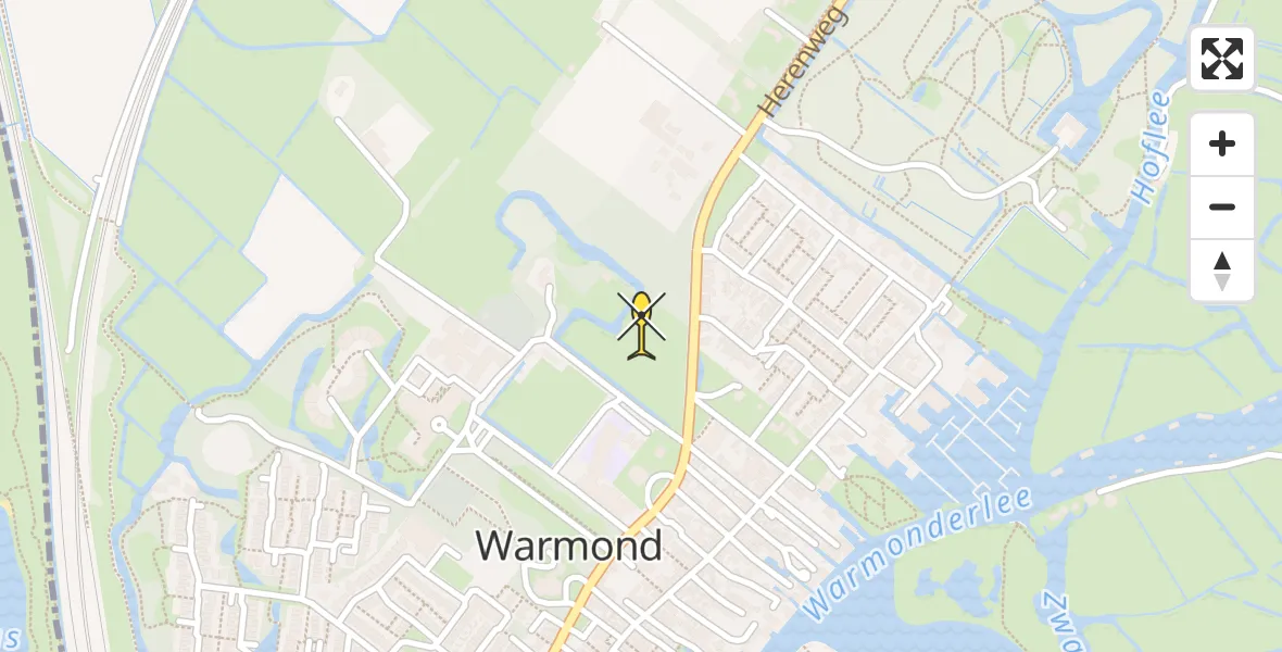 Routekaart van de vlucht: Lifeliner 1 naar Warmond