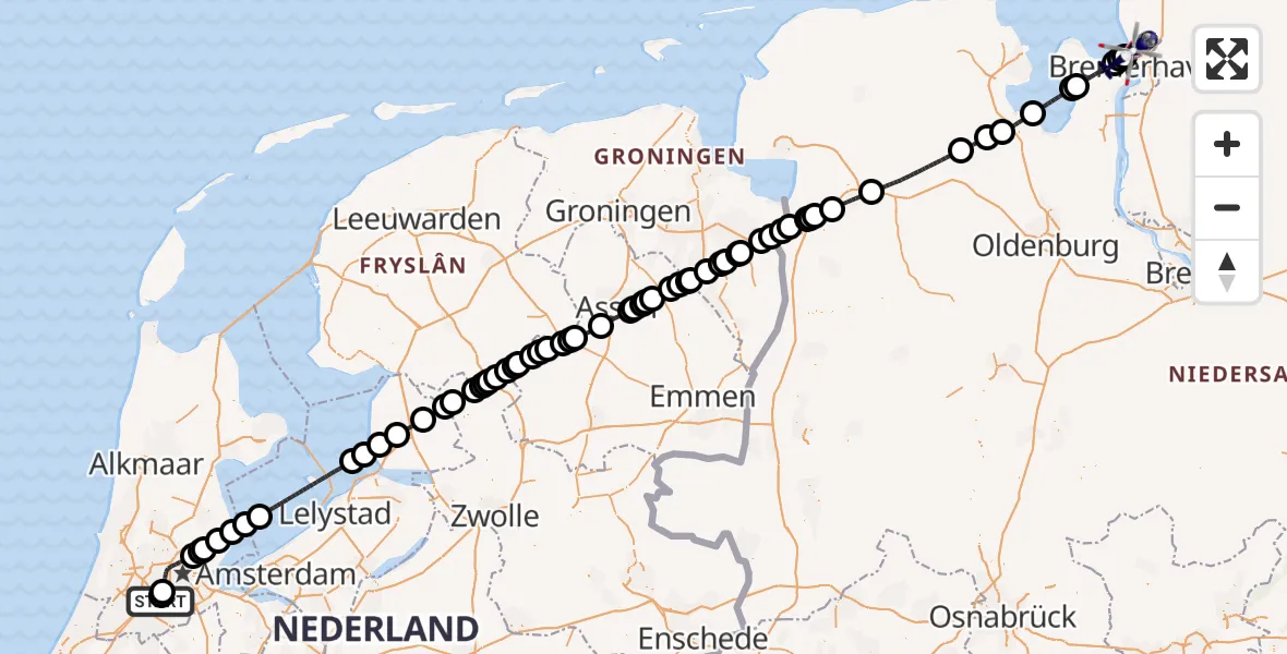 Vluchtroute Politiehelikopter Schiphol - , 24 augustus 2025, 08:58