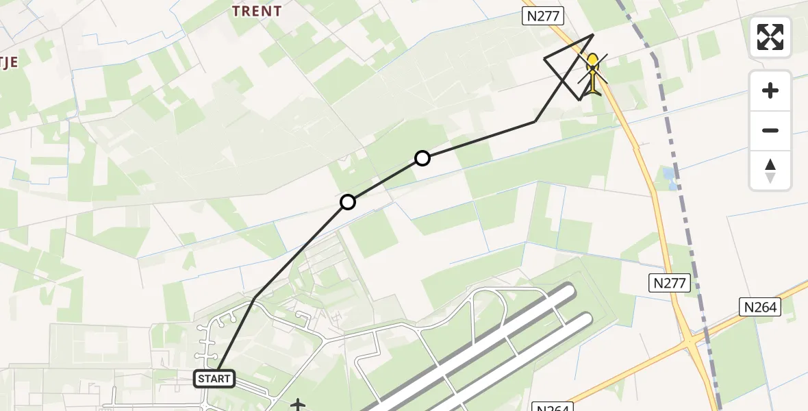 Routekaart van de vlucht: Lifeliner 3 naar Zeeland, Spoorweg