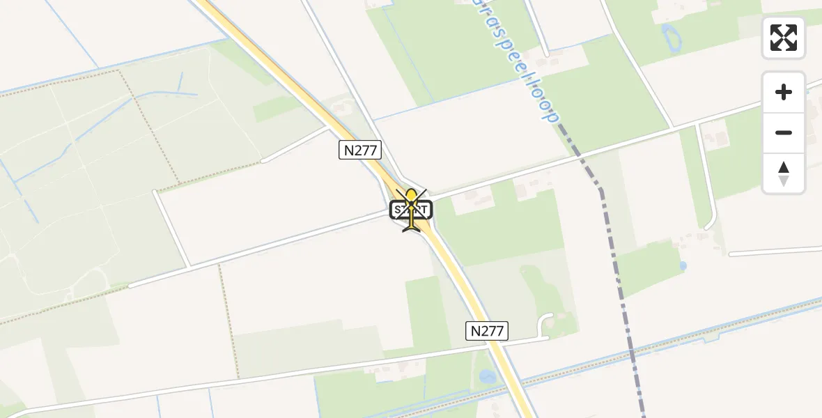 Routekaart van de vlucht: Lifeliner 3 naar Zeeland