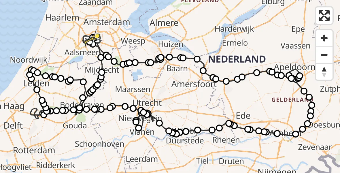 Routekaart van de vlucht: Politieheli naar Schiphol, Loevesteinse Randweg