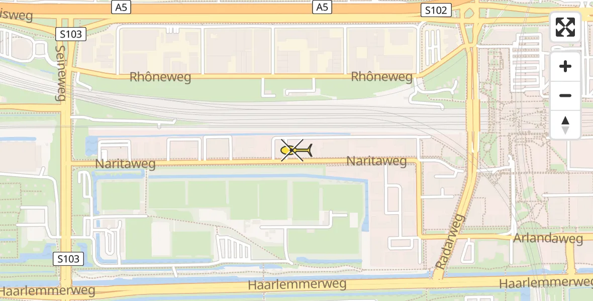 Routekaart van de vlucht: Lifeliner 1 naar Amsterdam