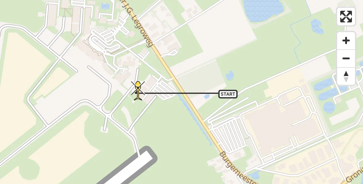 Routekaart van de vlucht: Lifeliner 4 naar Groningen Airport Eelde, Machlaan