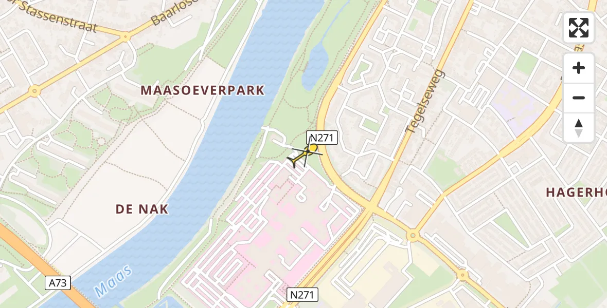 Routekaart van de vlucht: Lifeliner 3 naar Venlo