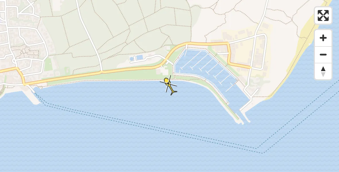 Routekaart van de vlucht: Ambulancehelikopter naar Vlieland Heliport