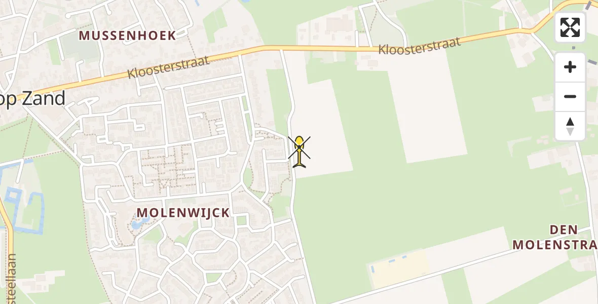 Routekaart van de vlucht: Lifeliner 3 naar Loon op Zand