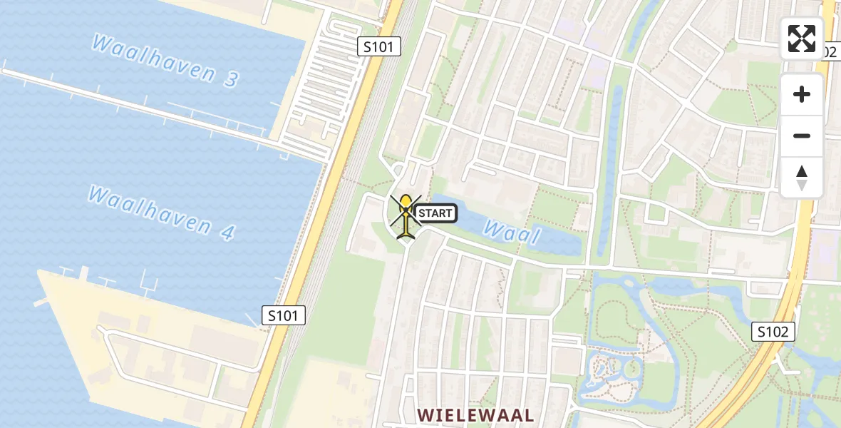 Routekaart van de vlucht: Lifeliner 2 naar Rotterdam, Schulpweg