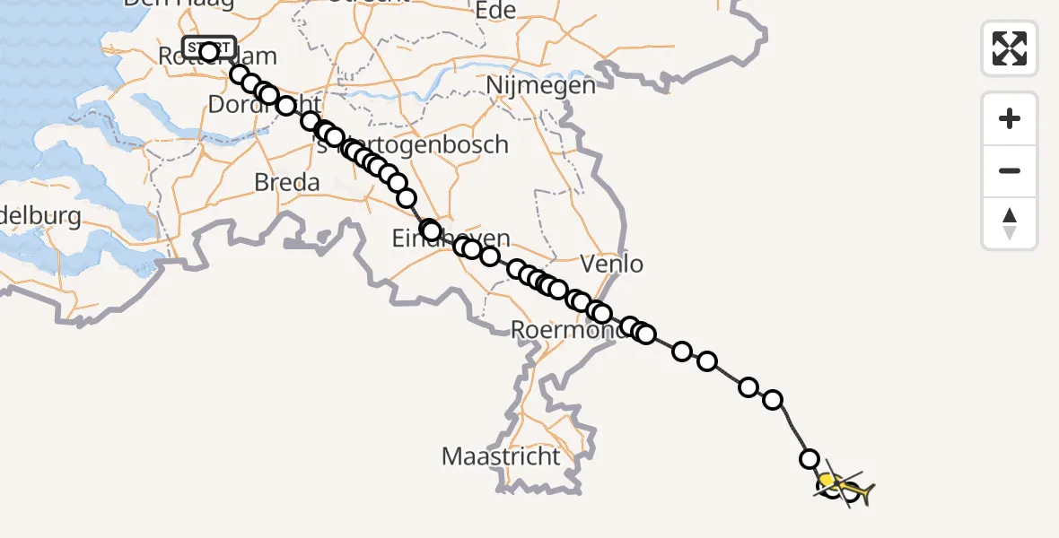 Routekaart van de vlucht: Traumaheli naar Sankt Augustin, Brandenburgbaan