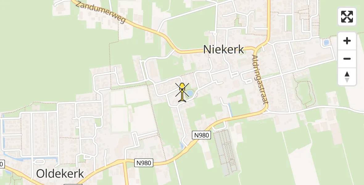 Routekaart van de vlucht: Lifeliner 4 naar Niekerk