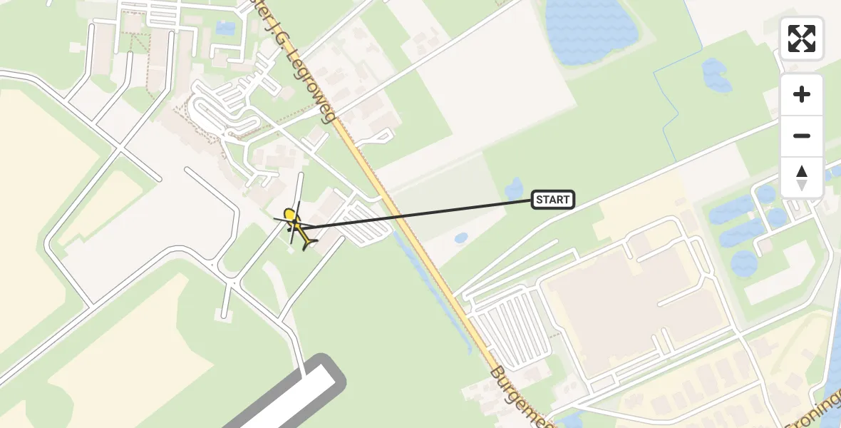 Routekaart van de vlucht: Lifeliner 4 naar Groningen Airport Eelde, Machlaan