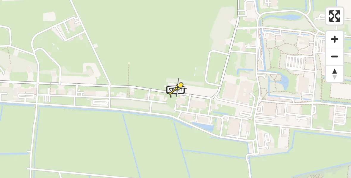 Routekaart van de vlucht: Ambulancehelikopter naar Vliegbasis Leeuwarden, Keegsdijkje