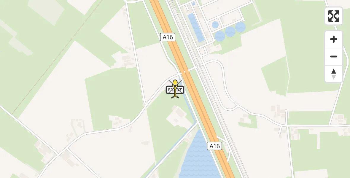 Routekaart van de vlucht: Lifeliner 2 naar Prinsenbeek, Nieuwveerweg