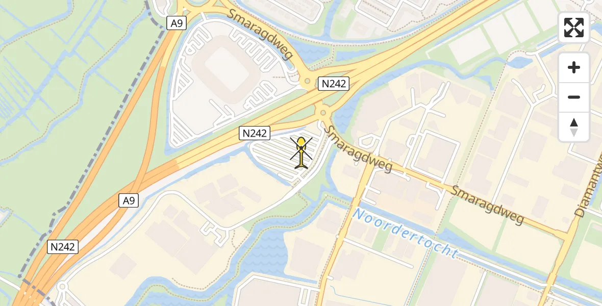 Routekaart van de vlucht: Lifeliner 1 naar Alkmaar