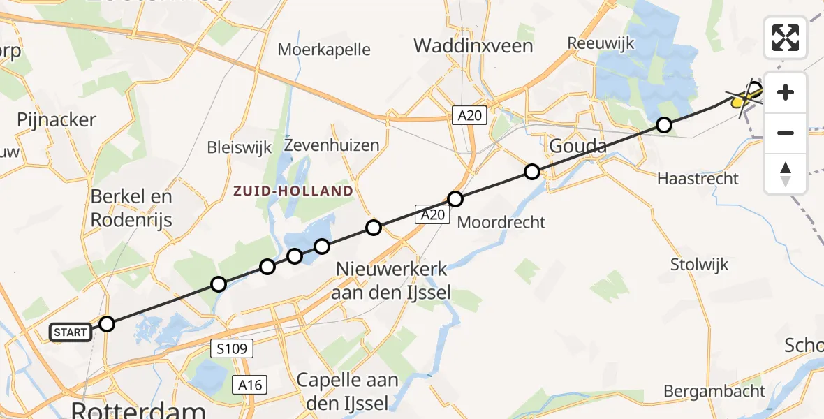 Routekaart van de vlucht: Lifeliner 2 naar Driebruggen, NAM-locatie Berkel-4