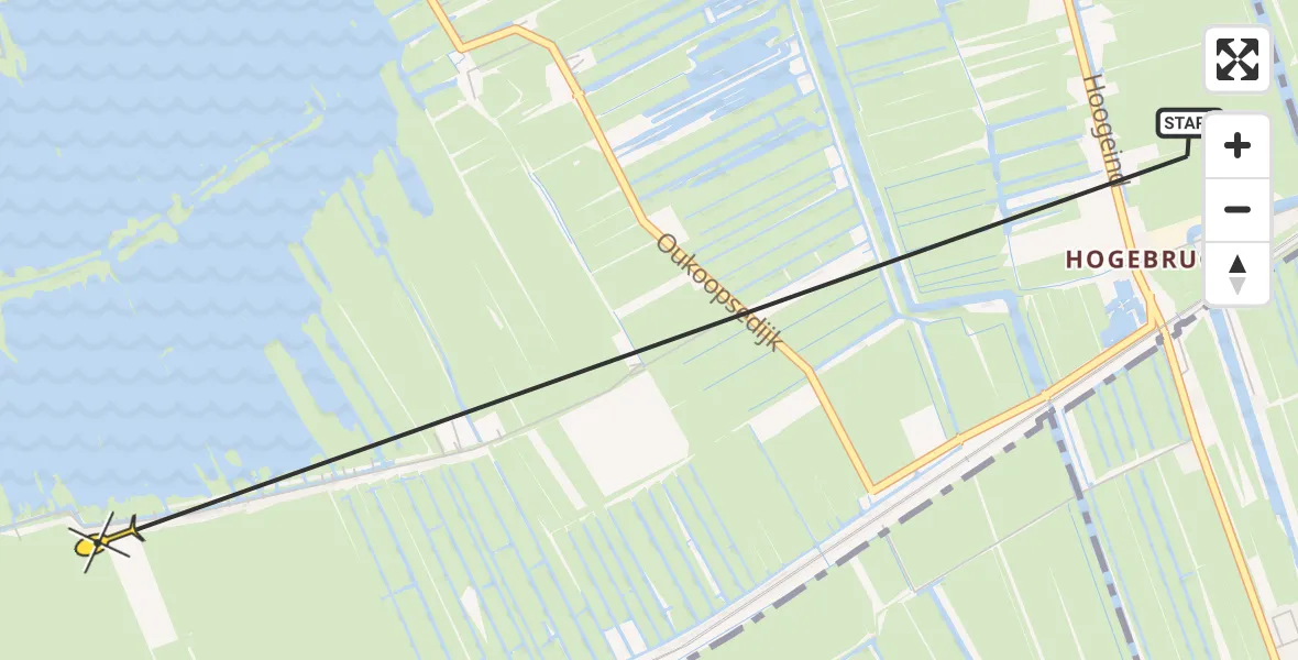 Routekaart van de vlucht: Lifeliner 2 naar Reeuwijk, Twaalfmorgen