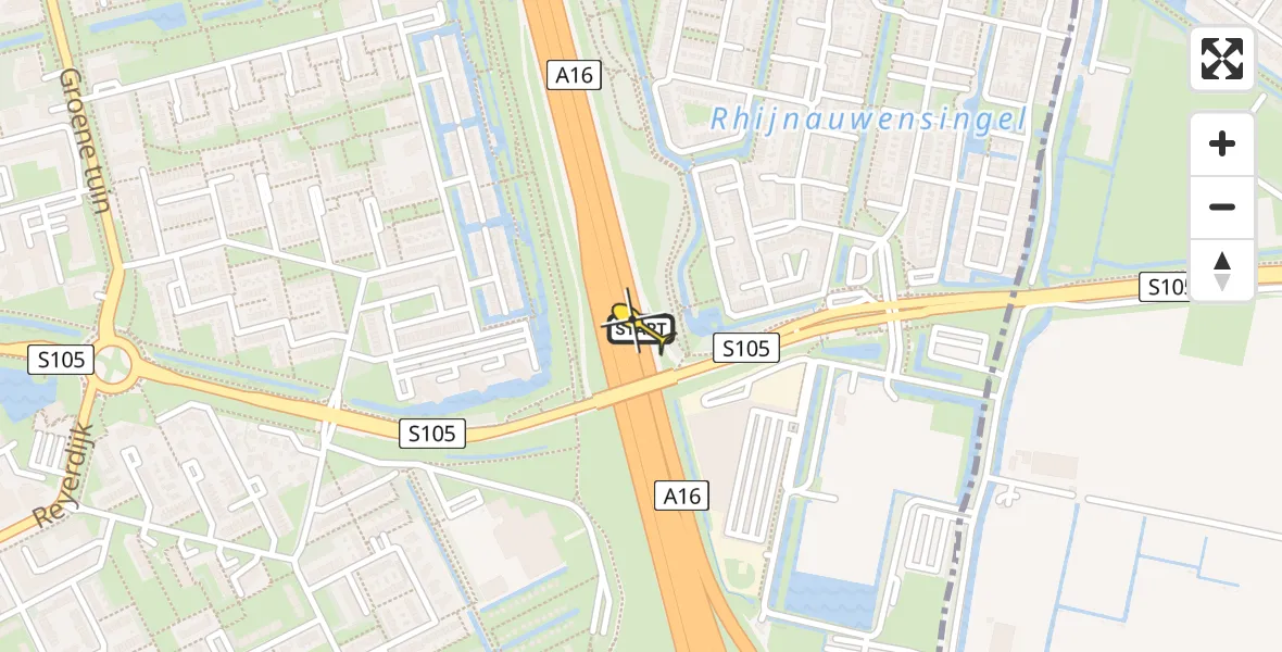 Routekaart van de vlucht: Lifeliner 2 naar Rotterdam, Groeninx van Zoelenlaan