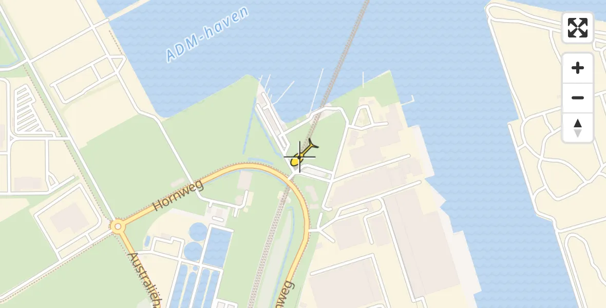 Routekaart van de vlucht: Lifeliner 1 naar Amsterdam Heliport