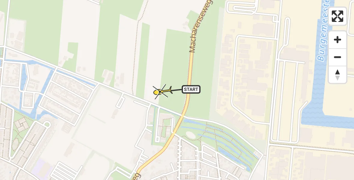 Routekaart van de vlucht: Lifeliner 3 naar Oss, Spitsbergerweg