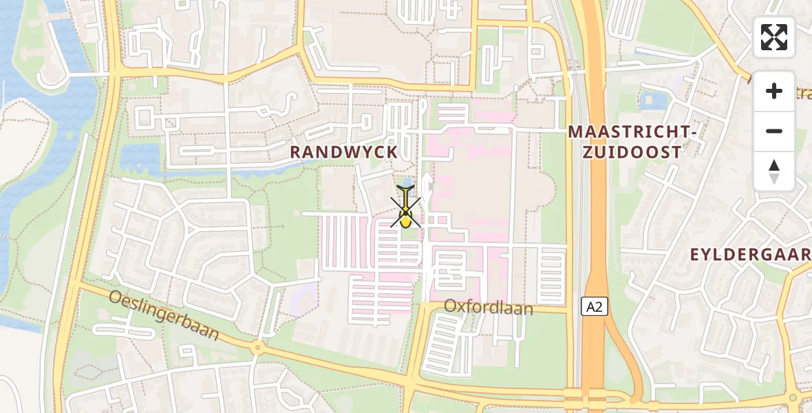 Routekaart van de vlucht: Lifeliner 3 naar Maastricht UMC+