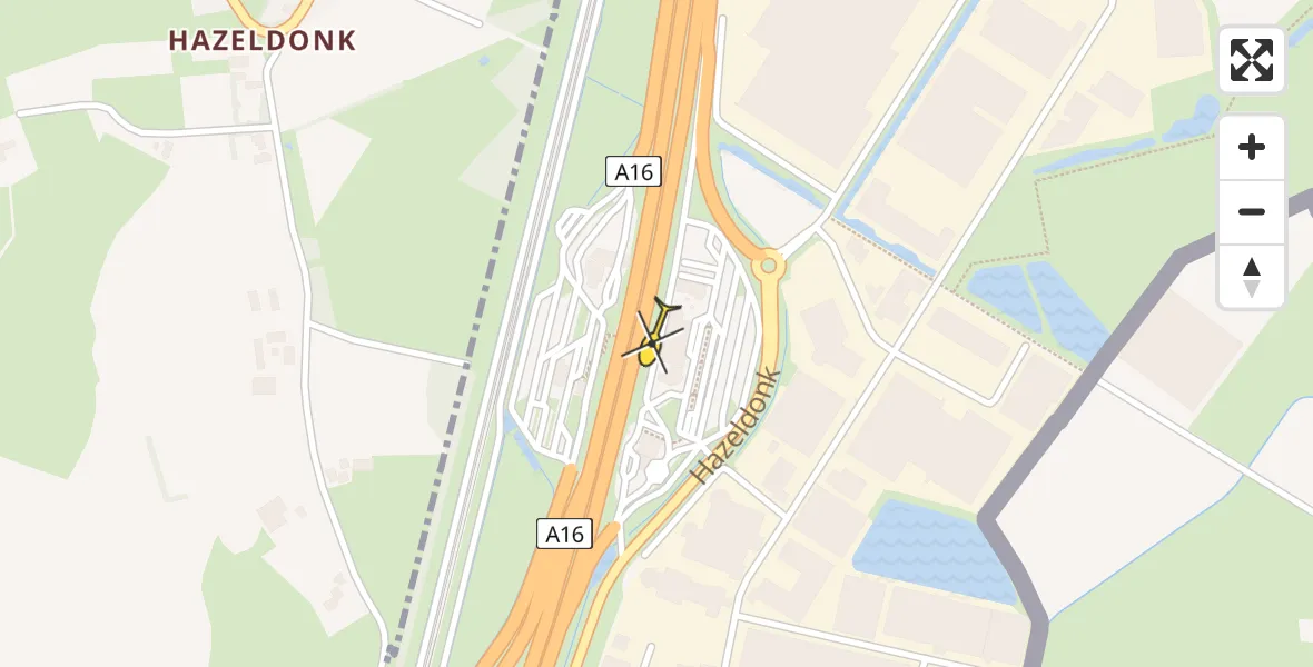 Routekaart van de vlucht: Lifeliner 3 naar Breda