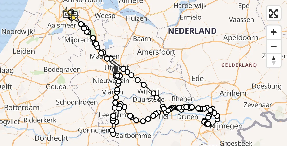 Routekaart van de vlucht: Politieheli naar Schiphol, Kemajoranstraat