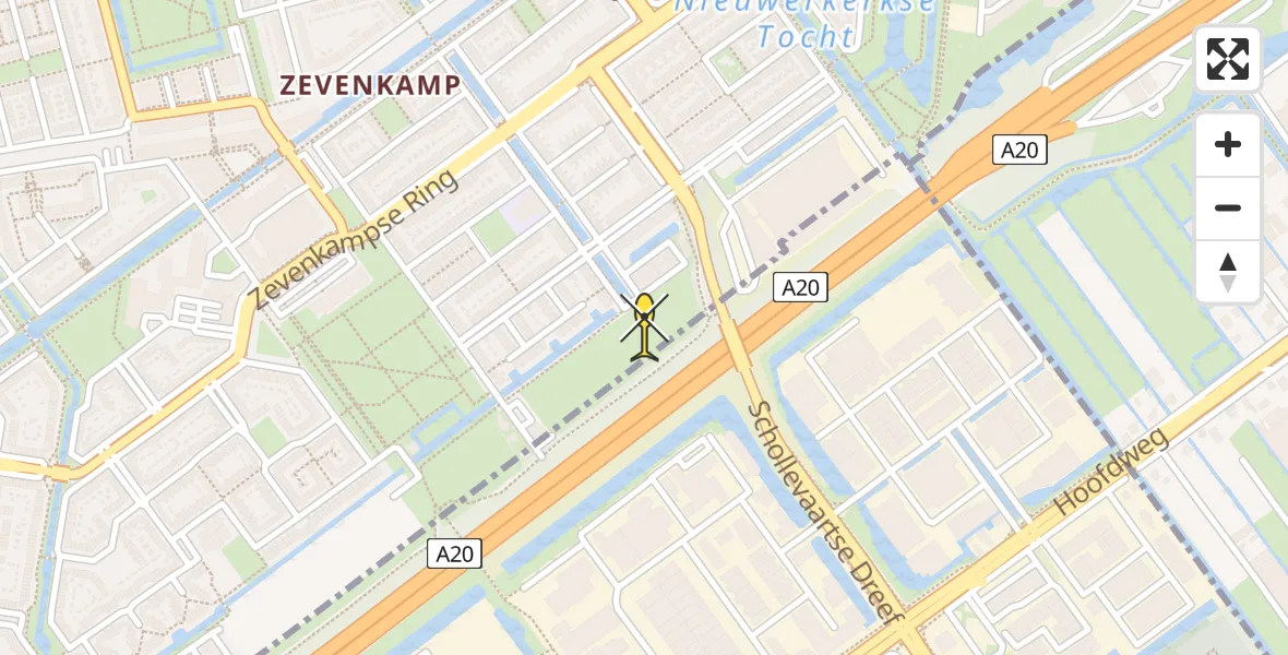 Routekaart van de vlucht: Lifeliner 2 naar Rotterdam