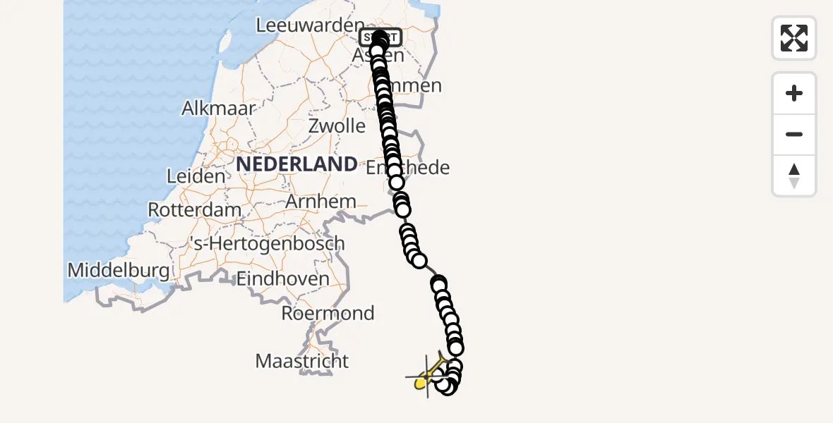 Routekaart van de vlucht: Lifeliner 4 naar Sankt Augustin, Moespot