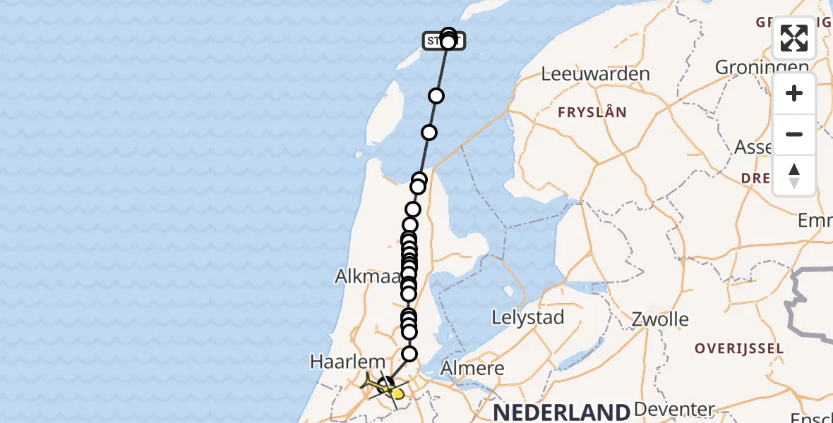 Routekaart van de vlucht: Politieheli naar Schiphol, Havenweg