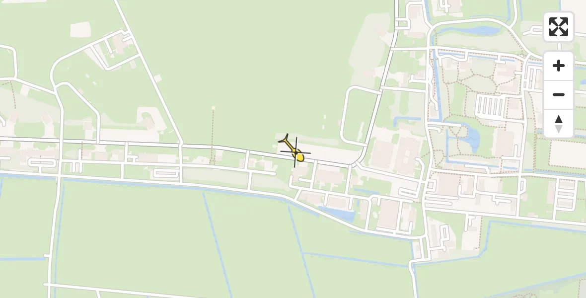 Routekaart van de vlucht: Ambulancehelikopter naar Vliegbasis Leeuwarden