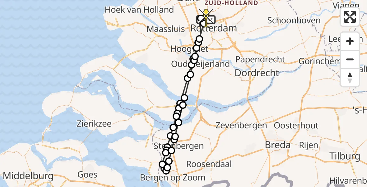 Routekaart van de vlucht: Lifeliner 2 naar Rotterdam The Hague Airport, Park de Buitenplaats