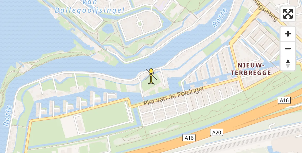 Routekaart van de vlucht: Lifeliner 2 naar Rotterdam