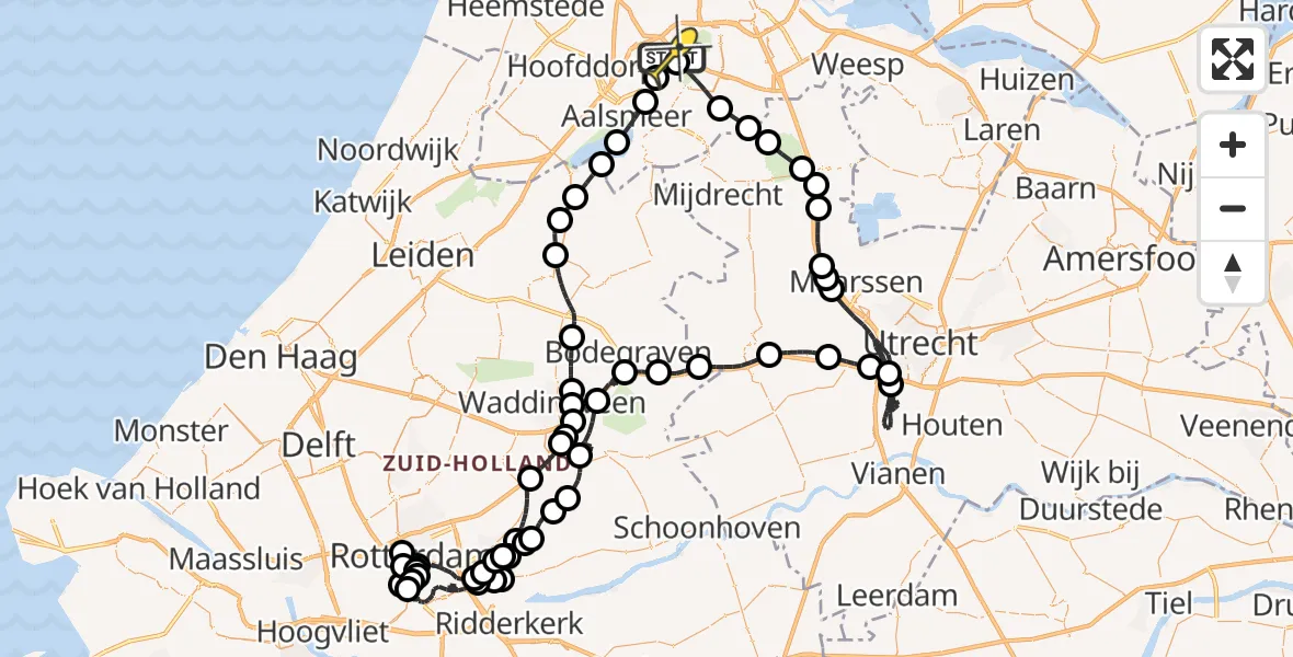 Routekaart van de vlucht: Politieheli naar Schiphol, Westerkimweg