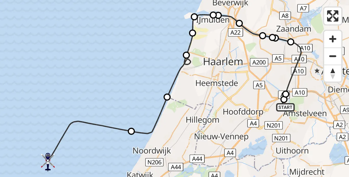 Vluchtroute Politiehelikopter Schiphol - , 29 augustus 2025, 08:36