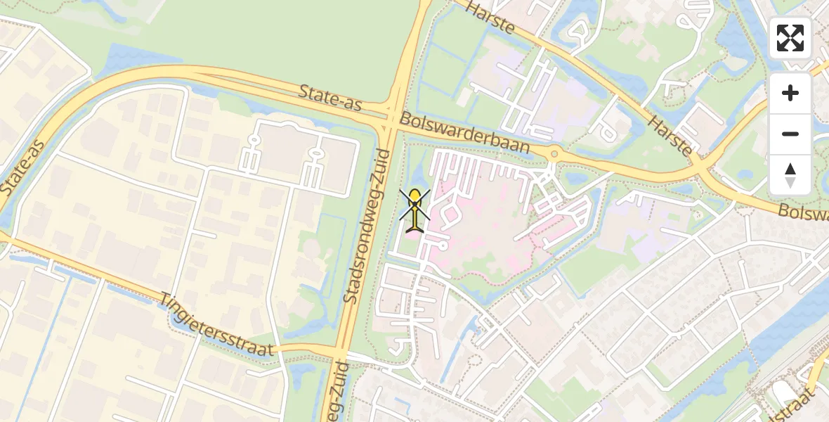 Routekaart van de vlucht: Ambulanceheli naar Sneek