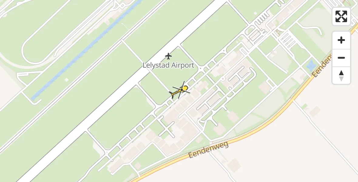 Routekaart van de vlucht: Traumahelikopter naar Lelystad Airport