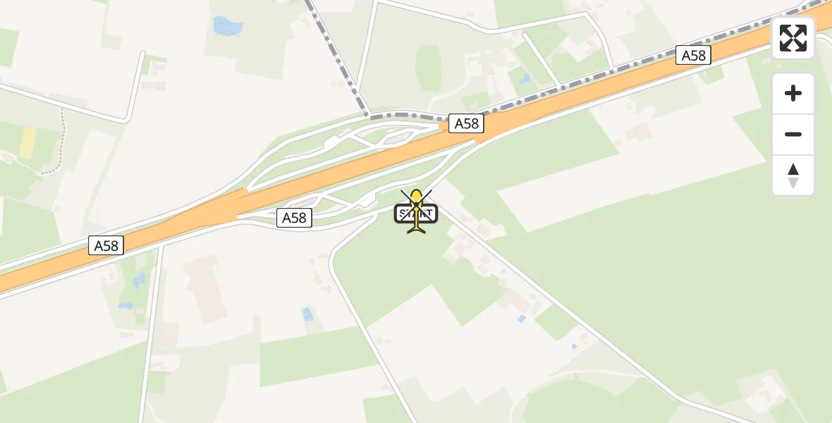 Routekaart van de vlucht: Lifeliner 3 naar Rucphen, Gastelsebaan