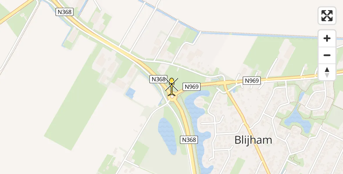 Routekaart van de vlucht: Lifeliner 4 naar Blijham