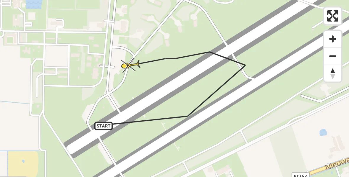 Routekaart van de vlucht: Lifeliner 3 naar Vliegbasis Volkel, Zeelandsedijk