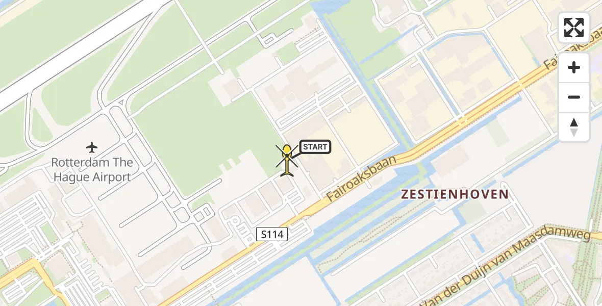 Routekaart van de vlucht: Lifeliner 2 naar Rotterdam The Hague Airport, Brandenburgbaan