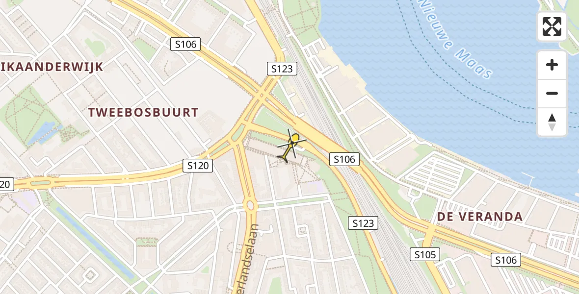 Routekaart van de vlucht: Lifeliner 2 naar Rotterdam