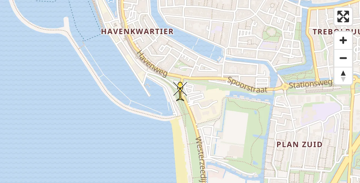 Routekaart van de vlucht: Kustwachthelikopter naar Harlingen